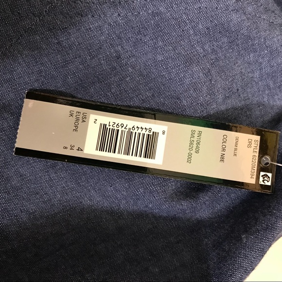 NWT Tahari Arthur S Levine Denim Blue Dress Sz 4 - Picture 7 of 8
